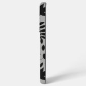 Gefallene Blätter Lg Muster Schwarz auf Grau Samsung Galaxy Hülle (Linke Seite)