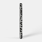 Gefallene Blätter Lg Muster Schwarz auf Grau Samsung Galaxy Hülle (Rechte Seite)