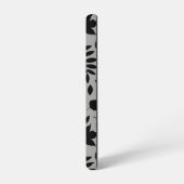 Gefallene Blätter Lg Muster Schwarz auf Grau Samsung Galaxy Hülle (Linke Seite)