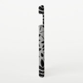 Gefallene Blätter Lg Muster Schwarz auf Grau Samsung Galaxy Hülle (Rechte Seite)