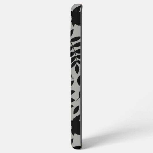 Gefallene Blätter Lg Muster Schwarz auf Grau Samsung Galaxy Hülle (Rückseite (Horizontal))