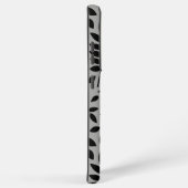 Gefallene Blätter Lg Muster Schwarz auf Grau Samsung Galaxy Hülle (Rechte Seite)