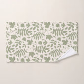 Gefallene Blätter Muster grün auf Creme Badhandtuch Set (Handtuch)