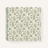 Gefallene Blätter Muster grün auf Creme Notizblock (Vorderseite)