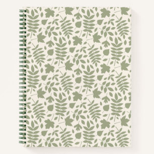 Gefallene Blätter Muster grün auf Creme Notizblock