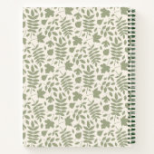Gefallene Blätter Muster grün auf Creme Notizblock (Rückseite)
