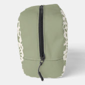 Gefallene Blätter Muster grün auf Creme Waschbeutel (Rechts)