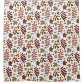 Gefallene Blätter Muster-Herbstfarben auf Weiß Duschvorhang (Vorderseite)