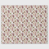 Gefallene Blätter Muster-Herbstfarben auf Weiß Geschenkpapier (Flach)