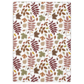 Gefallene Blätter Muster-Herbstfarben auf Weiß Klemmbrett (Rückseite)