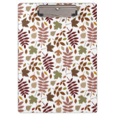 Gefallene Blätter Muster-Herbstfarben auf Weiß Klemmbrett (Vorderseite)