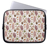 Gefallene Blätter Muster-Herbstfarben auf Weiß Laptopschutzhülle (Vorderseite)