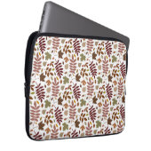 Gefallene Blätter Muster-Herbstfarben auf Weiß Laptopschutzhülle (Vorne Rechts)