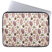 Gefallene Blätter Muster-Herbstfarben auf Weiß Laptopschutzhülle (Vorderseite)