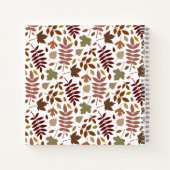 Gefallene Blätter Muster-Herbstfarben auf Weiß Notizblock (Rückseite)