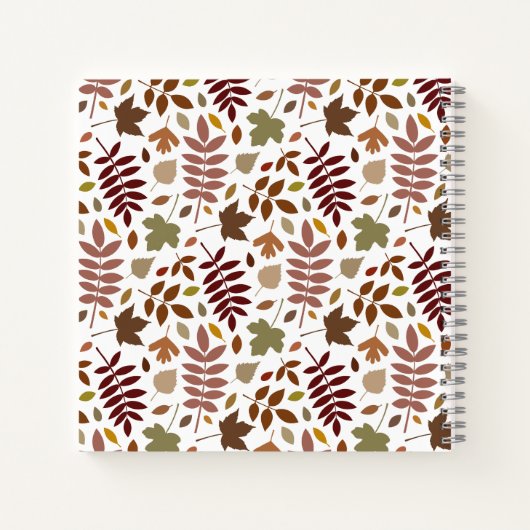 Gefallene Blätter Muster-Herbstfarben auf Weiß Notizblock (Rückseite)