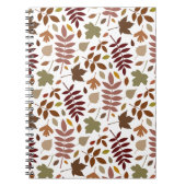 Gefallene Blätter Muster-Herbstfarben auf Weiß Notizblock (Vorderseite)