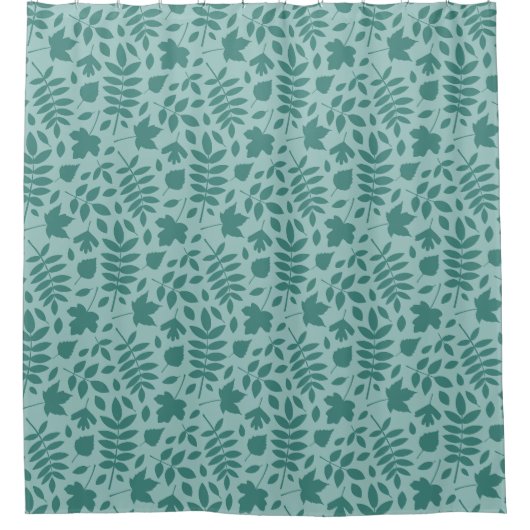 Gefallene Blätter Muster Mitte auf Lt Aquamarin Duschvorhang (Vorderseite)