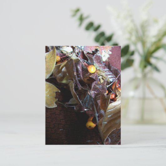 Gefallene Blätter Postkarte (Stehend Vorderseite)