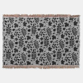 Gefallene Blätter Rpt Pattern Schwarz auf Grau Decke (Vorderseite)