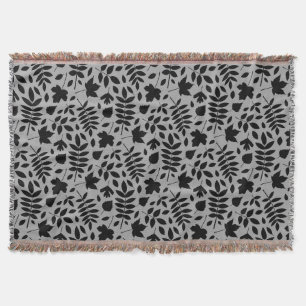 Gefallene Blätter Rpt Pattern Schwarz auf Grau Decke