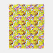 Gefallene Blätter Wasserfarbe Fleecedecke (Vorderseite)