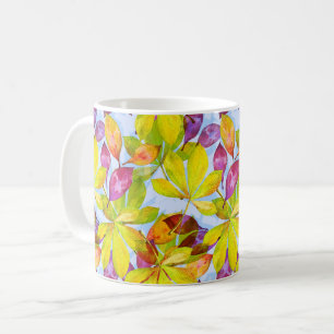 Gefallene Blätter Wasserfarbe Kaffeetasse