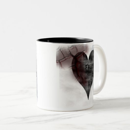 GEFALLENE ENGELS-KAFFEE-TASSE ZWEIFARBIGE TASSE (VorderseiteRechts)