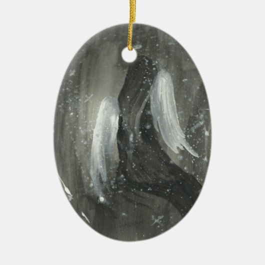 Gefallene Engelsverzierung Keramik Ornament (Vorne)