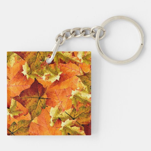 Gefallene Herbstleaves Schlüsselanhänger (Rückseite)