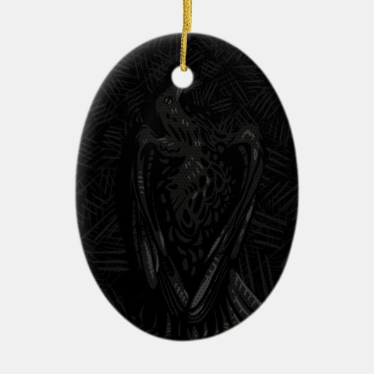 Gefallene Krähe Keramik Ornament (Vorne)