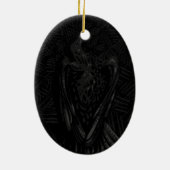 Gefallene Krähe Keramik Ornament (Hinten)