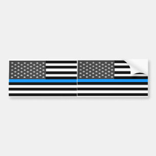 Gefallene Polizei-Flagge Autoaufkleber