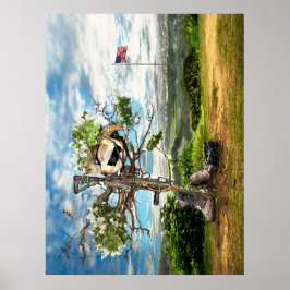 Gefallene Soldaten kreuzen Poster