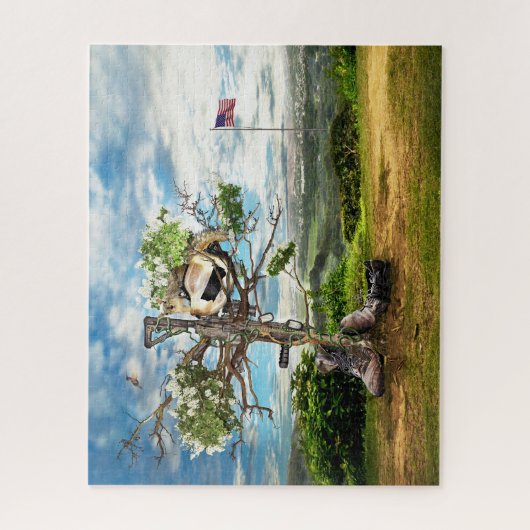 Gefallene Soldaten kreuzen Puzzle (Vertikal)