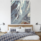 Gefallene Waves Art | Modernste abstrakte Malerei Leinwanddruck (Insitu (Schlafzimmer))