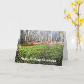 Gefallener Baum im Herbstmoos - Custom Birthday Ca Karte (Gelbe Blume)