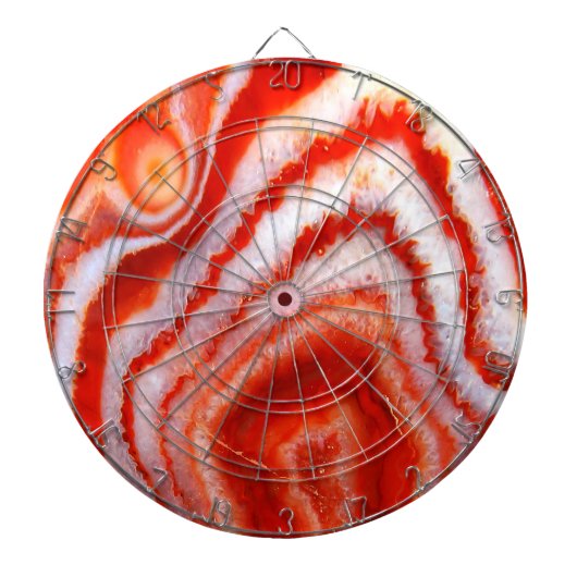 Gefallener Blutorange Achat. Dartscheibe (vorne)