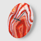 Gefallener Blutorange Achat. Große Wanduhr (Winkel)