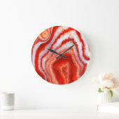 Gefallener Blutorange Achat. Große Wanduhr (Zuhause)