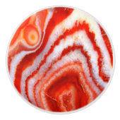 Gefallener Blutorange Achat. Keramikknauf (Vorderseite)