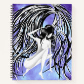 Gefallener Engel grau blau monochrom Notizblock (Vorderseite)