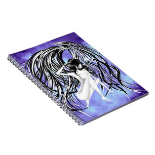 Gefallener Engel grau & blau Notizblock