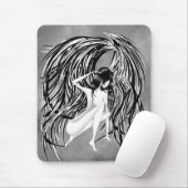 Gefallener Engel Grau Monochrom Mousepad (Mit Mouse)