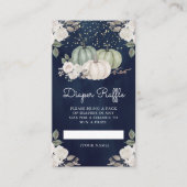 Gefallener grüner Pumpkin Floral Fall Navy Taucher Begleitkarte (Vorderseite)