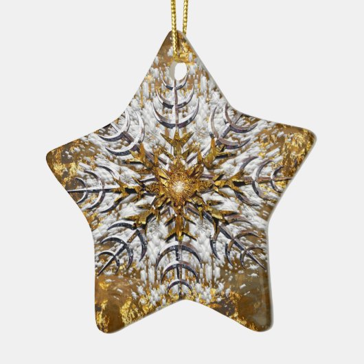 Gefallener Schnee Keramik Ornament (Links)