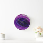 Gefallener Wirbelnder Lila-Geode Runde Wanduhr (Zuhause)