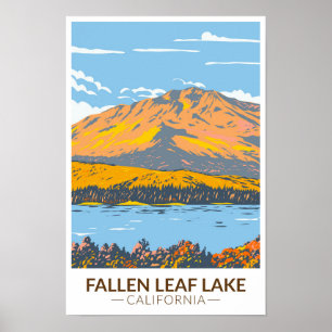 Gefallenes Leaf Lake California im Herbst Vintag Poster