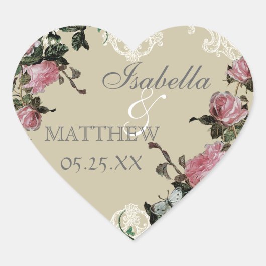 Gefällige Sticker oder Siegel, Trellis Rose Vintag (Vorderseite)