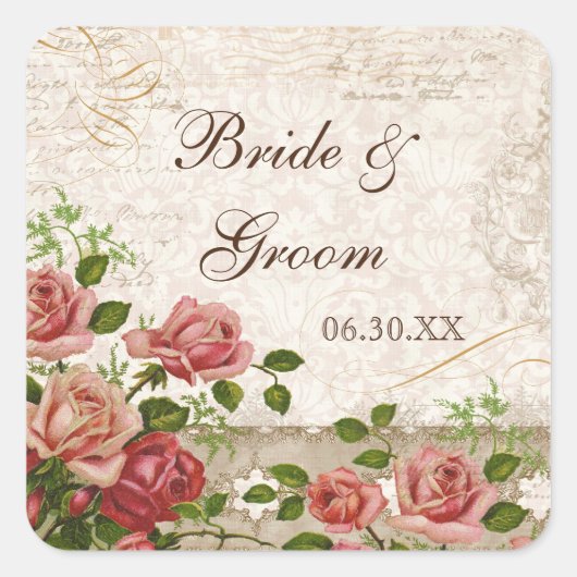 Gefällige Sticker oder Siegel, Trellis Rose Vintag (Vorderseite)